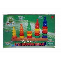 Ahşap Oyuncak Kule -5´Lİ Büyük Boy Ahşap Kule