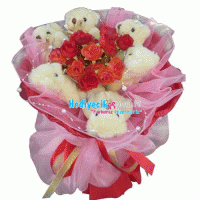 Hediye buketi - aycıklı yapay çiçek buketi